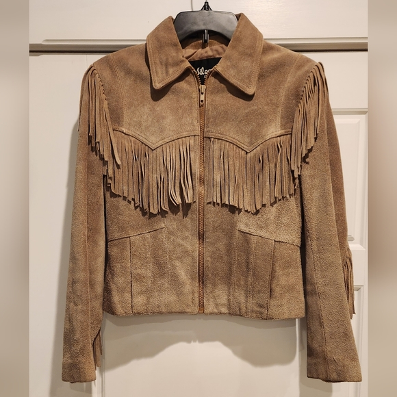 Wilsons Leather Jackets & Blazers - Wilsons Leather Tan Suede Fringe Jacket